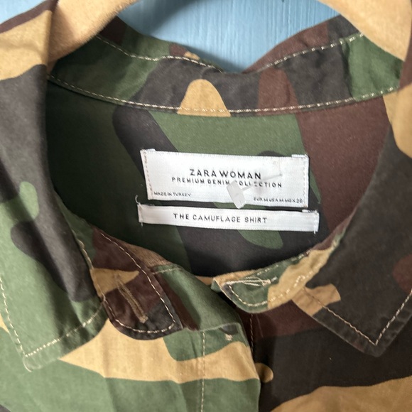 ZARA Camouflage Button Down Shirt | Size Medium - Picture 2 of 7